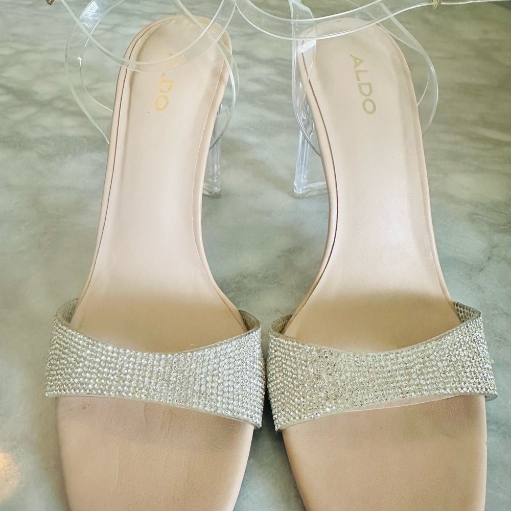 ALDO Women's Crystal Embellished Sandals - Cream